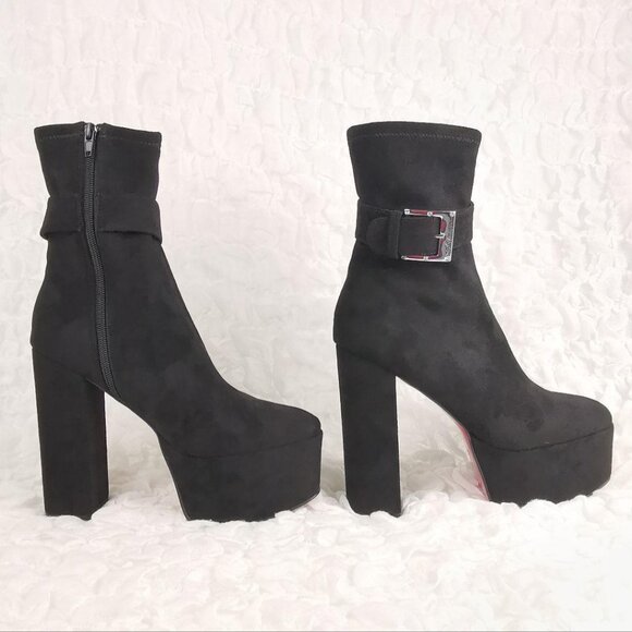 MichellMacaron Buckle Short Boots 13.5cm Heel - Picture 3 of 16